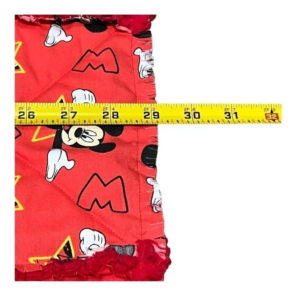 Micky Mouse Blanket Quilt Red Black Patchwork Disney Crib Blanket Boy Girl Gift